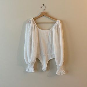 NWOT White, Long Sleeve Bodysuit